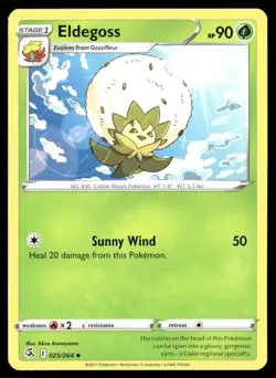 2021 Fusion Strike Set Pokemon Card 025 Eldegoss NM - Image 1