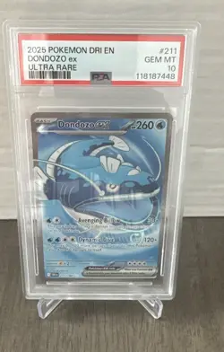 2025 POKEMON DRI EN-DESTINED RIVALS ULTRA RARE #211 DONDOZO EX PSA 10 - Image 1