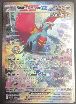 2024 TCG Roaring Moon ex 251/182 SIR Paradox Rift Full Art Pokemon Card - Image 1