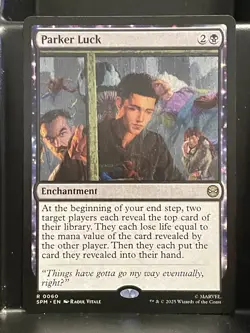 Parker Luck #60 NM/M MTG Spiderman Magic Card Black Rare - Image 1