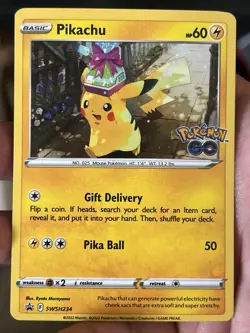 Pikachu SWSH234 Black Star Promo 2022 Pokemon Go Holo Card Mint NM - Image 1