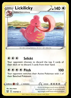 Lickilicky 114/163 Pokemon Card Battle Styles Rare 140 HP Lightly Played QN - Image 1