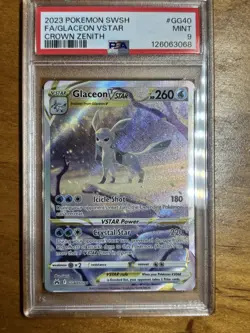 2023 Pokemon SWSH Glaceon VSTAR GG40/GG70 Crown Zenith Pokemon Card PSA 9 Mint - Image 1