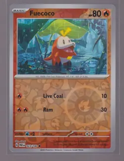 Fuecoco Reverse Holo 023/182 Common Paradox Rift Trading Card Pokemon TCG - Image 1