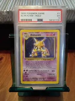 Alakazam Holo #1/102 Base Set PSA Graded 5 EX Pokemon Card - Image 1