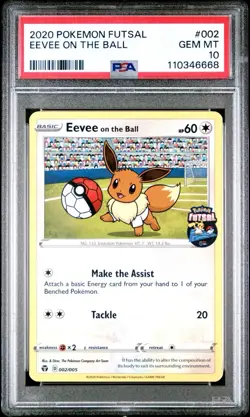 Eevee On the Ball 2020 Futsal UK Exclusive Promo Card PSA 10 Gem Mint 002/005 - Image 1