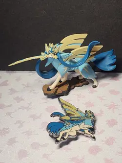 Pokemon Crown Zenith Premium Figure Collection Shiny Zacian & Zamazenta + Pins - Image 2