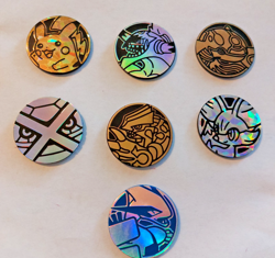 Lot of (7) Pokemon Collector's Plastic Coins Various Silver Gold Holo Mirror NEW - Image 1
