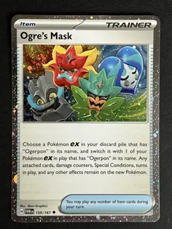Ogre's Mask 159/167 Cosmos Promo Holo Uncommon Pokemon Twilight Masquerade NM - Image 1