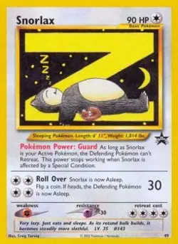 Heavily Played, English Pokemon Regular Snorlax - 49 - Pokemon League (August 20 - Image 1