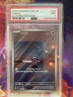 2023 POKEMON OBF EN-OBSIDIAN FLAMES ILLUSTRATION RARE #202 CLEFFA PSA 9 - Image 1