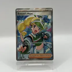 Pokemon TCG Emcee's Hype 220/182 Destined Rivals Full Art Ultra Rare Mint - Image 1