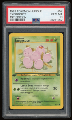 1999 POKEMON JUNGLE 1ST EDITION #52/64 EXEGGCUTE PSA 10 - Image 1