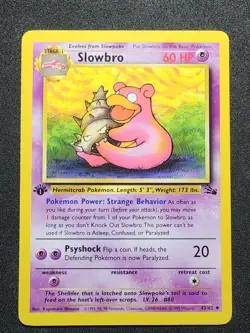 Slowbro 43/62 Fossil 1st Edition Uncommon Pokemon - Image 1