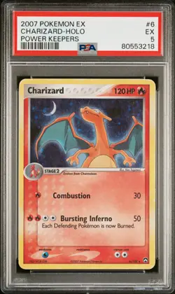 2007 POKEMON EX POWER KEEPERS CHARIZARD #6 HOLO FOIL PSA 5 EX #80553218 - Image 1