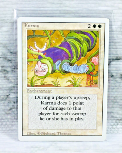 1994 MAGIC THE GATHERING (MTG) KARMA (WHITE) TCG REVISED EDITION CARD! - Image 1