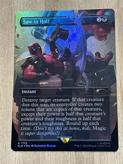 MTG Magic Card Secret Lair Drop Series Deadpool Saw In Half Foil R 1755 NM/M - Image 1