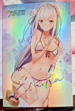 Emilia Re: Zero POSTCARD Genki Parade Goddess Story Card Waifu Anime - Image 1