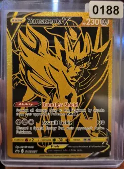 Zamazenta V SWSH077 Full Art Special Gold Ultra Rare Promo Pokemon Card NM - Image 1