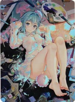 ORIGINAL ART BY ATdan Barefeet Goddess Story Anime Waifu Custom Card - Image 1