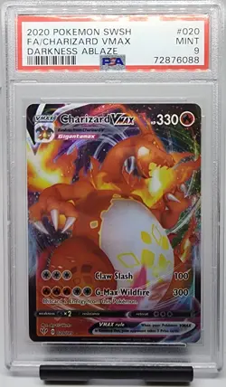 Charizard VMAX Full Art Graded PSA 9 Pokemon Card 020/189 Darkness Ablaze - Image 1