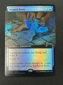 MTG Winged Boots Foil Media Promo - 0001 - NM - Image 1