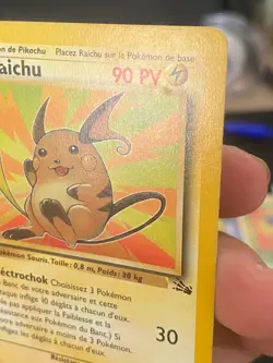 CARTE POKEMON RAICHU 29/62 EDITION 1 FR RARE WIZARDS FOSSILE - TBE/EXC - Image 2