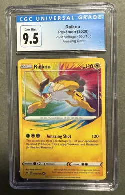 2020 Pokemon Vivid Voltage Raikou #050 Amazing Rare CGC GEM MINT 9.5 (10) - Image 2