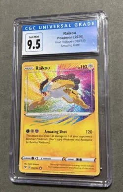 2020 Pokemon Vivid Voltage Raikou #050 Amazing Rare CGC GEM MINT 9.5 (10) - Image 5