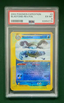 Pokemon TCG Blastoise Expedition Base Set 4/165 Reverse Holo Rare - PSA 6 EX-MT - Image 1