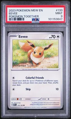 2023 POKEMON MEW EN-151 POKEMON TOGETHER #133 EEVEE PSA 9 - Image 1