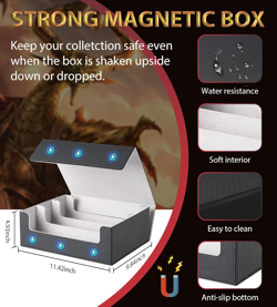 Trading Card Storage Box - 2400+ Card Deck Case for Magic the Gathering PKM Yugi - Image 3