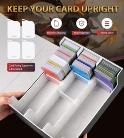 Trading Card Storage Box - 2400+ Card Deck Case for Magic the Gathering PKM Yugi - Image 4
