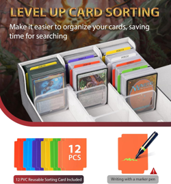 Trading Card Storage Box - 2400+ Card Deck Case for Magic the Gathering PKM Yugi - Image 5