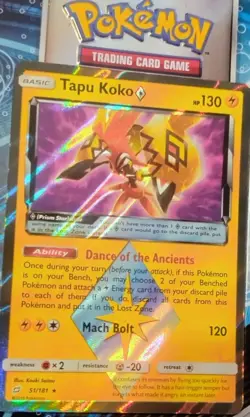 This Image Shows A Pokemon Trading Card Game Card Featuring Tapu Koko. New - Image 1