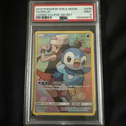Pokemon Cosmic Eclipse Full Art PSA 9 Piplup Card 239/236 Secret Rare - Image 1