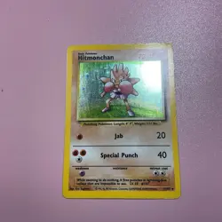 Pokemon TCG Hitmonchan Base Set Holo Unlimited Rare Card 7/102 - Image 1