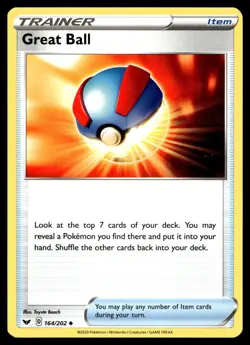 Great Ball - 164/202 - Uncommon Trainer Card - Pokemon - Image 1