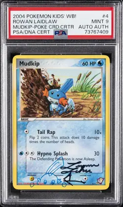 2004 POKEMON KIDS' WB! POKE CARD CREATOR #4 MUDKIP PSA 9 AUTO AUTHENTIC - Image 1