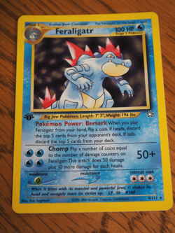 Pokemon 1st Edition Neo Genesis Feraligatr rare foil card, PSA 2 - Image 5