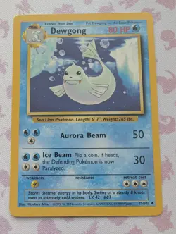 Dewgong 25/102 Base Set Regular Uncommon Unlimited NM/MT Vintage Pokemon Card - Image 1