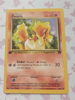 1st Edition Ponyta 64/82 - Team Rocket - Pokemon Card - LP - Image 1