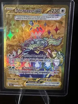Pokemon TCG Stellar Crown Terapagos EX Hyper Rare Card 173/142 Full Art M-NM - Image 1