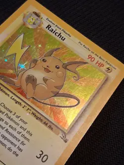 Pokemon TCG Raichu Fossil Holo Rare Card 14/62-MP - Image 5