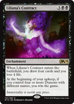 Liliana's Contract Light Play, English Magic the Gathering MTG Core Set 2019 - Image 1