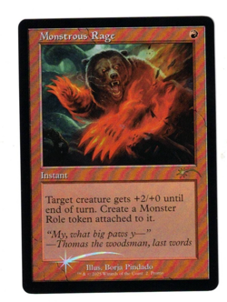 MTG MONSTROUS RAGE RETRO FRAME FOIL RED PROMO INSTANT NM Visit My eBay Store - Image 1