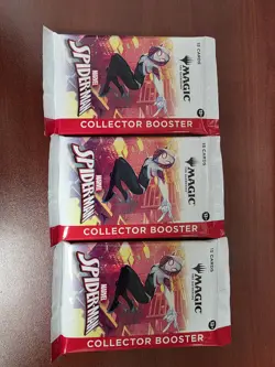 MTG Spider-Man Sealed Collector Booster Three (3) Single Packs - Image 1