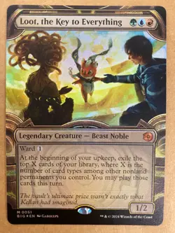 MTG 1x FOIL SHOWCASE Loot, the Key to Everything 51 Outlaws of Thunder x1 NM - Image 1