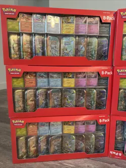 Lot Of 6 Pokemon TCG: Scarlet & Violet- Prismatic Evolutions 8 Pack Mini Tin Set - Image 2
