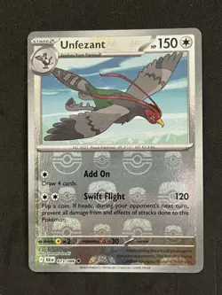 Unfezant Master Ball Reverse Holo 073/086 Pokemon Black Bolt English - Image 1